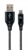 GEMBIRD Kabel USB 2.0 AM na Type-C kabel (AM/CM), 2m, opletený, černo-bílý, blister, PREMIUM QUALITY