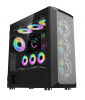 1stCOOL skříň Wind Storm Black MiddleTower ARGB, AU, USB3.0, bez zdroje, RGB fan, průhledná bočnice, černá