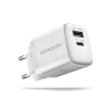 AXAGON ACU-PQ30W, Sil nabíječka do sítě 30W, 2x port (USB-A + USB-C), PD3.0/PPS/QC4+/SFC/AFC/Apple, bílá