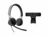 Logitech sada Wired Personal Video Collaboration Kit, Kamera + Sluchátka, šedá
