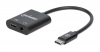 MANHATTAN USB 2.1 Sound Adapter, USB Typ C to 3.5 mm auc & C/F (PD), black, Blister