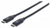 MANHATTAN USB 3.1 Gen2 Cable, Type-C Male / Type-C Male, 50 cm 3A, Black