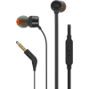 JBL T110 Black špuntová sluchátka, 3,5 mm jack, mikrofon, černá