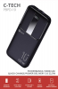 C-TECH Powerbanka 10000mAh, Li-Pol, 22,5W, USB-C/USB-A/micro USB