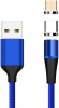 PremiumCord Magnetický micro USB a USB-C nabíjecí a datový kabel, 1m, modrá