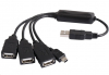 PremiumCord USB2.0 HUB 4-portový Black cable