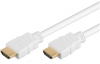 PremiumCord HDMI High Speed + Ethernet kabel, zlacené konektory, 1m, bílý