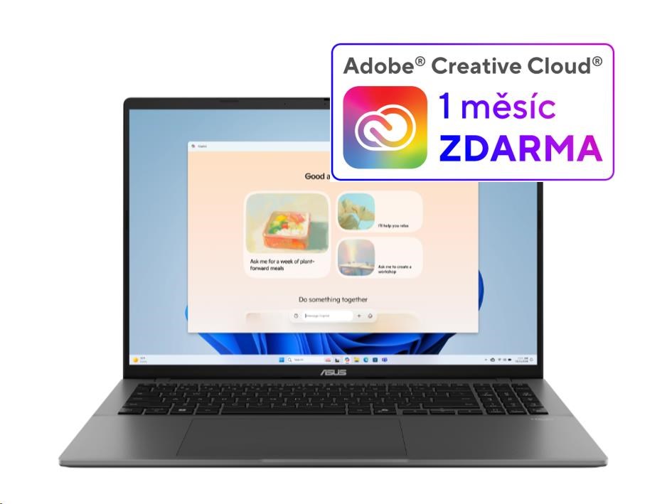 ASUS NTB Vivobook S 16 (S3607CA-RP020W), Ultra 7-255H, 16" 1920 x 1200, 16GB, 512GB SSD, Intel Graphics, W11 Home, Gray