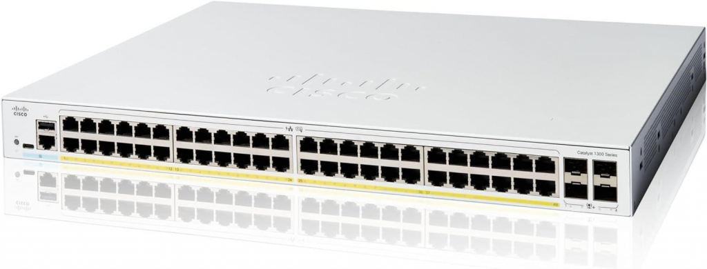 Cisco Catalyst switch C1300-48P-4X (48xGbE,4xSFP+,48xPoE+,375W) - REFRESH