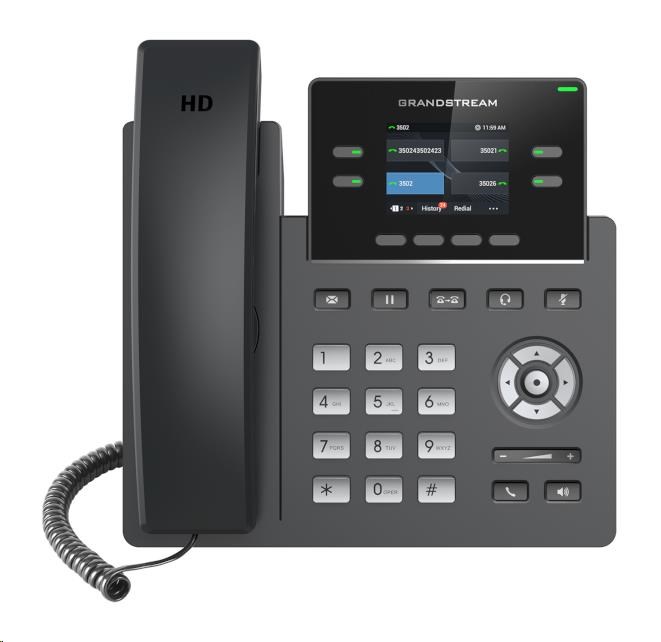 Grandstream GRP2613W SIP telefon, displej 320x240 barevný, 6xSIP, 2 x RJ45 10/100/1000 Mbps