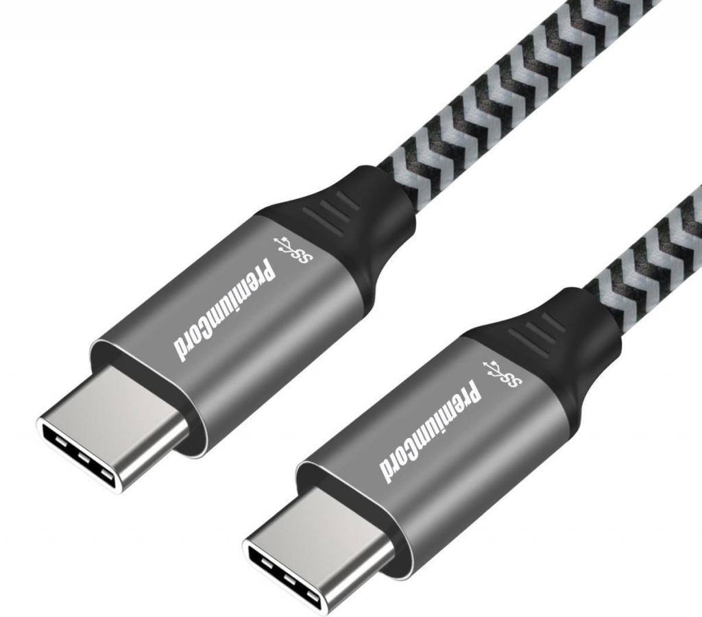 PREMIUMCORD Kabel USB 3.2 Gen 1 USB-C (M/M), bavlněný oplet, 2m