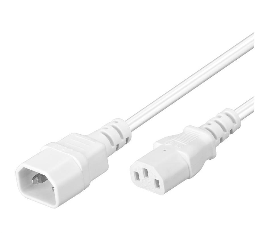 PREMIUMCORD Prodlužovací kabel síť 230V, C13-C14, bílý 2m