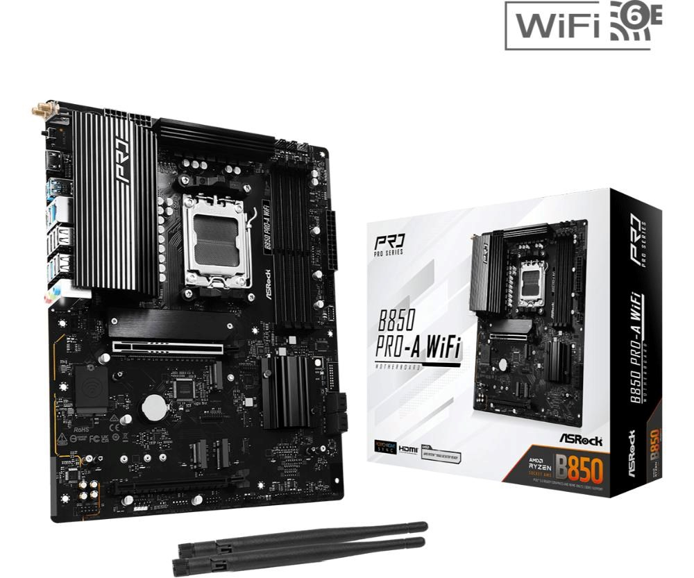 ASRock MB Sc AM5 B850 Pro-A WiFi, AMD B850, 4xDDR5, 1xUSB-C, 1xHDMI, WiFi, ATX