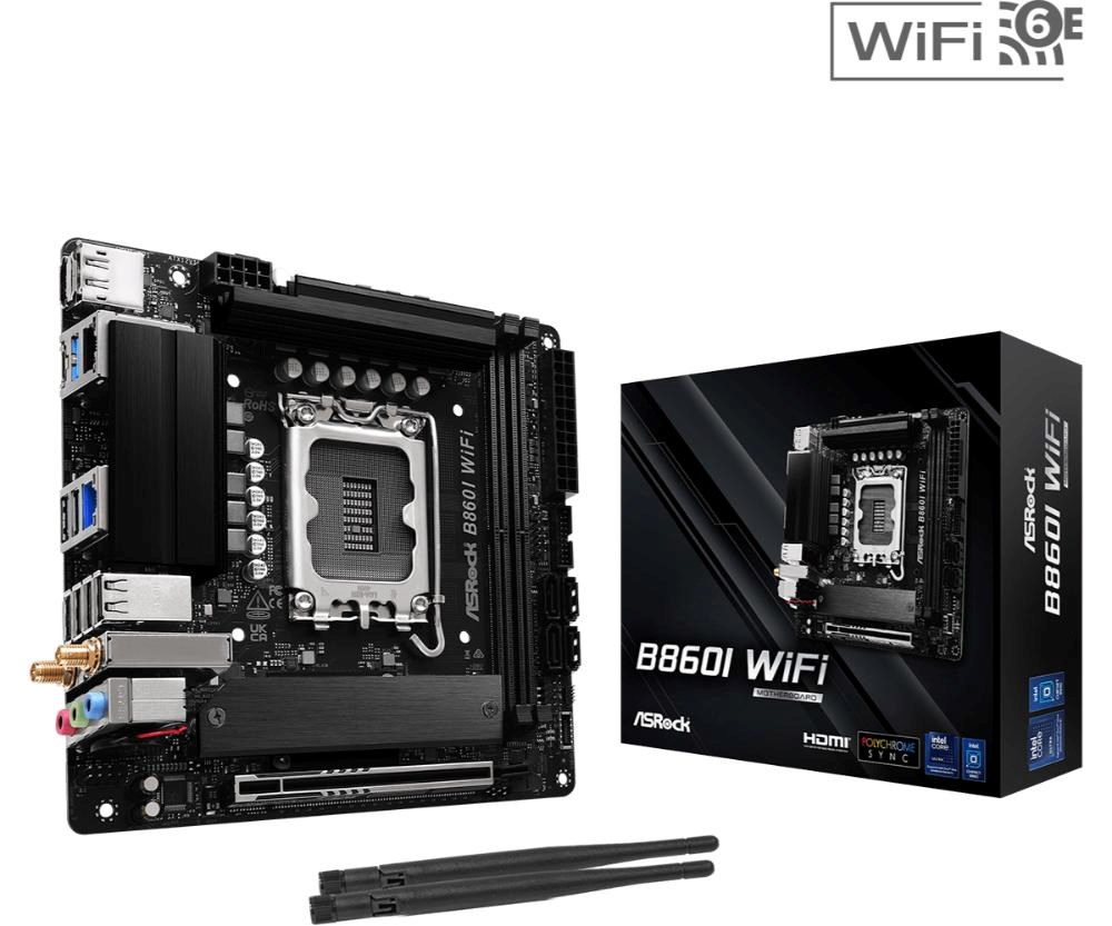 ASRock MB Sc LGA1851 B860I WiFi, Intel B860, 2xDDR5, 1xDP, 1xHDMI, WiFi, Mini-ITX