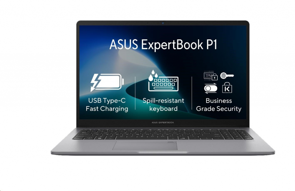 ASUS NTB ExpertBook P1 (P1503CVA-S71163X), i5-13420H, 15.6" FHD, 16GB, 512GB SSD, UHD, W11 Pro, Misty Grey