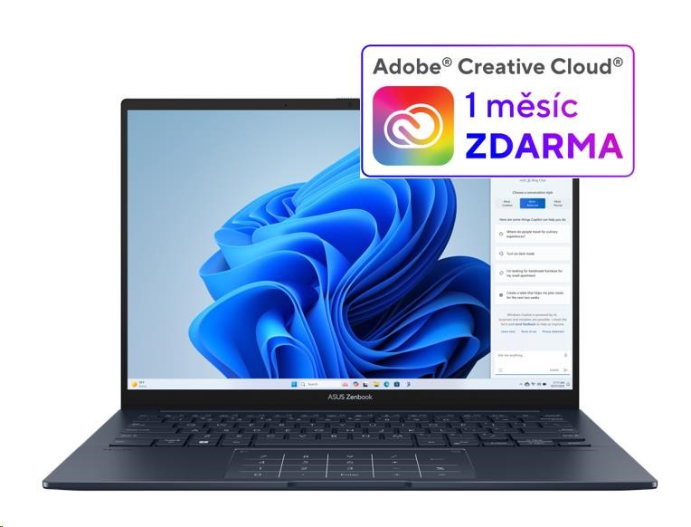 ASUS NTB Zenbook 14 OLED (UX3405MA-OLED165X), Ultra 7 155H,14"2880x1800,16GB,1TB SSD,IntelArc,W11Pro,Blue