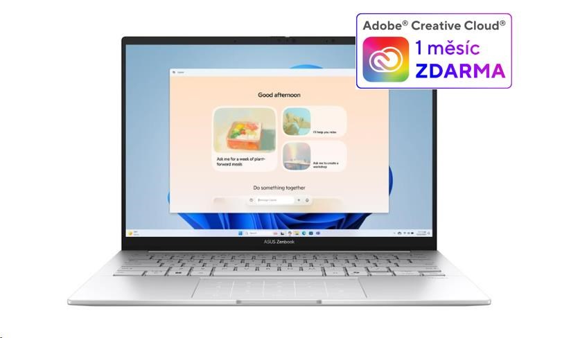 ASUS NTB Zenbook 14 (UX3405CA-OLED570W), Ultra 7 255H, 14" 1920x1200, 32GB, 1TB SSD, Arc, W11 Home, Foggy Silver