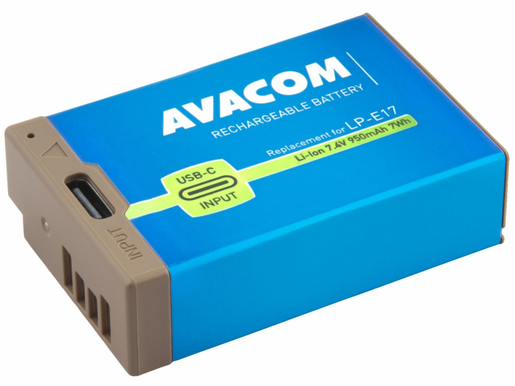 AVACOM baterie pro Canon LP-E17 vstup USB-C Li-Ion 7.4V 950mAh 7Wh