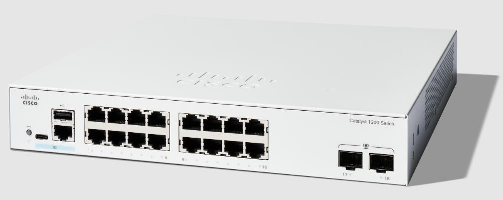 Cisco Catalyst switch C1200-16T-2G (16xGbE,2xSFP,fanless)