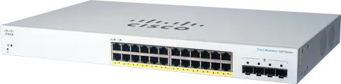 Cisco switch CBS220-24P-4G-UK (24xGbE,4xSFP,24xPoE+,195W) - REFRESH
