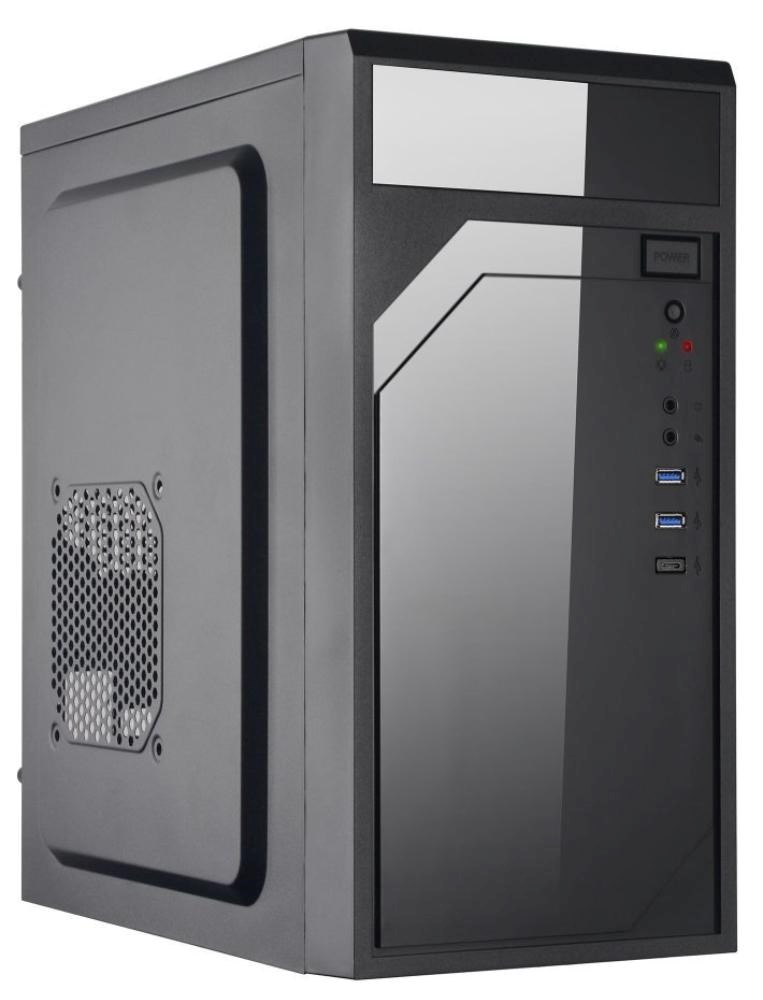 EUROCASE skříň ML M6-590B, mATX, 2x USB-A, 1x USB-C, černá