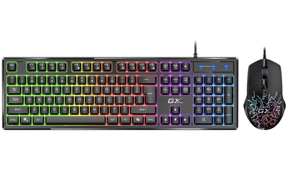 GENIUS set klávesnice + myš GX GAMING Scorpion KM-GX3, Drátový set USB, CZ+SK, černá