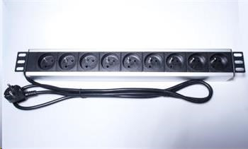 PremiumCord Panel napájecí do 19" racku 1.5U, 9x230V, 2m kabel