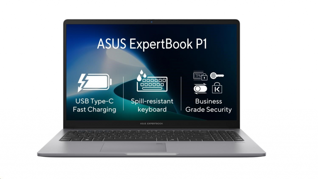 ASUS NTB ExpertBook P1 (P1503CVA-S7I38512), i3-1315U, 15.6" FHD, 8GB, 512GB SSD, UHD, No OS, Misty Grey