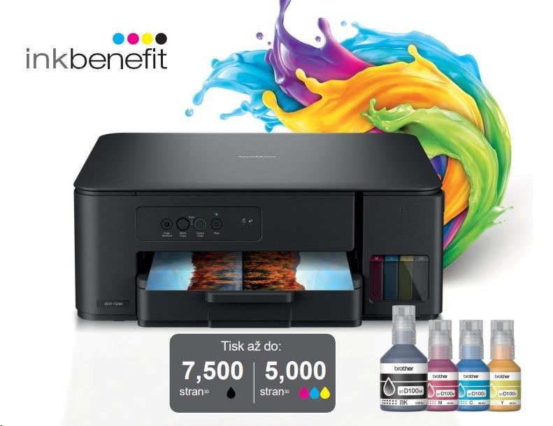 BROTHER multifunkce inkoustová DCP-T230 - A4 64MB 1200x6000 16ppm USB 2.0. WIFI - INKTANK