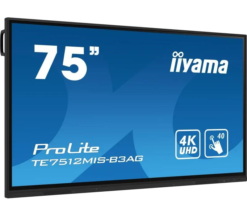 Iiyama ProLite IDS, 24/7, 190.5 cm (75''), PureTouch-IR, 4K, USB, USB-C, Ethernet, Wi-Fi, kit (USB), black