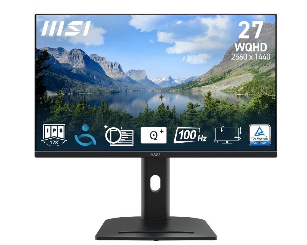 MSI LCD PRO MP275QPG, 27" 2560x1440, IPS, 100Hz, 4ms, VESA 100x100mm, N/A, Black