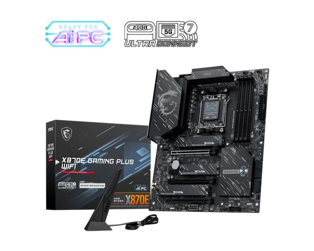 MSI MB Sc AM5 X870E GAMING PLUS WIFI, AMD X870E, 4xDDR5, 1xHDMI, 1xThunderbolt, WI-FI