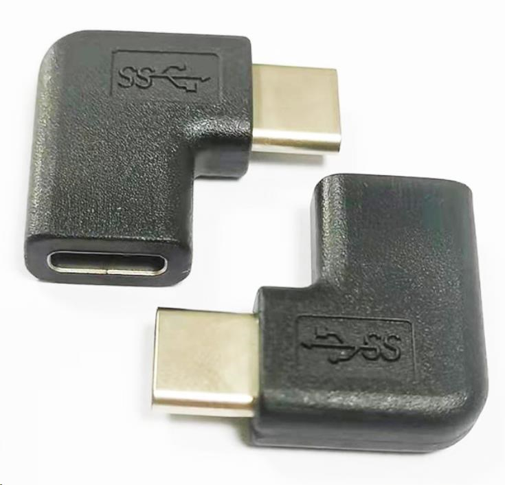 PremiumCord Adaptér USB-C/male - C/female zahnutý 90°