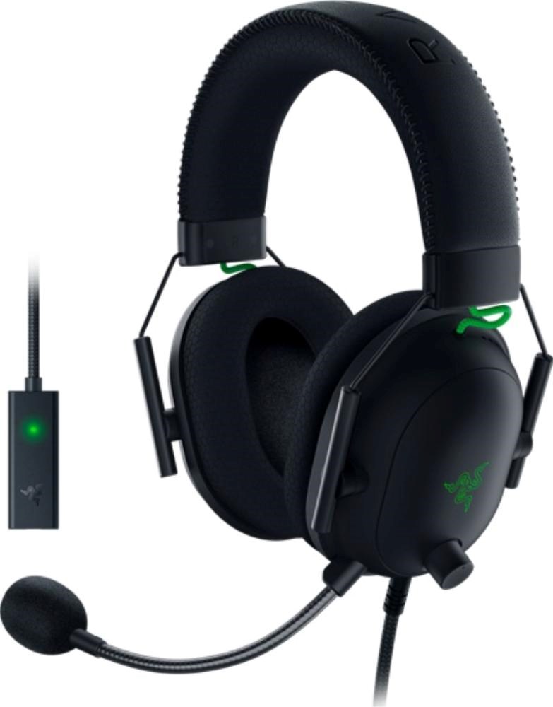 RAZER sluchátka s mikrofonem BlackShark V2, Wired Esports Headset + USB Mic Enhancer