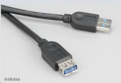 AKASA kabel prodlužovací USB 3.0, A-male na A-female, 150cm