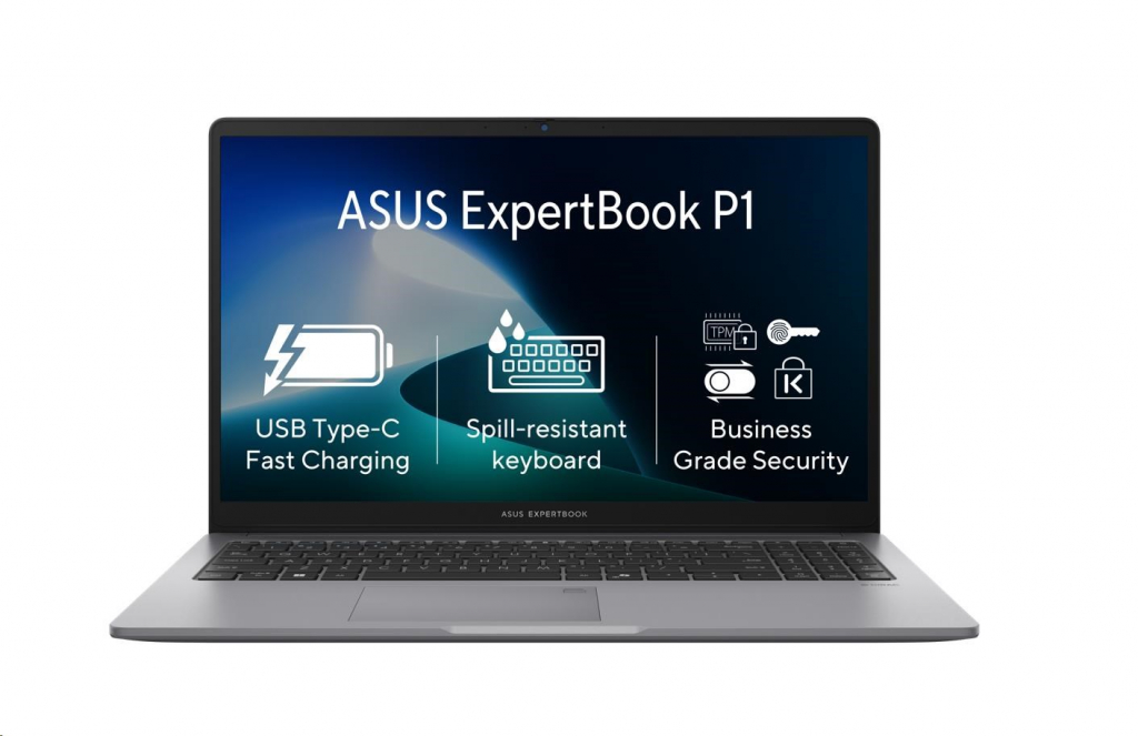 ASUS NTB ExpertBook P1 (P1503CVA-S7I316512X), i3-1315U, 15.6" FHD, 16GB, 512GB SSD, UHD, W11 Pro, Misty Grey