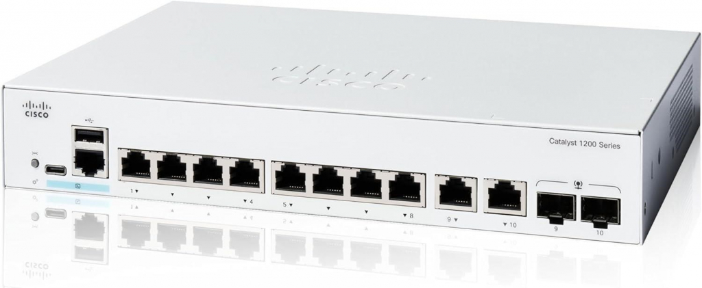 Cisco Catalyst switch C1200-8T-E-2G-RF (8xGbE,2xGbE/SFP combo,fanless) - REFRESH