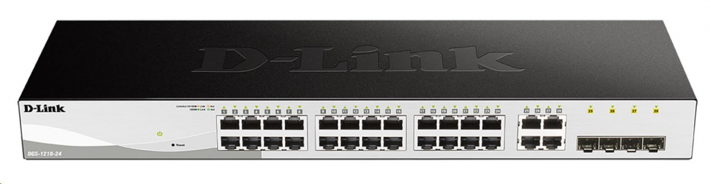 D-Link DGS-1210-24 28-port Gigabit Smart Switch, 24x GbE, 4x RJ45/SFP, fanless