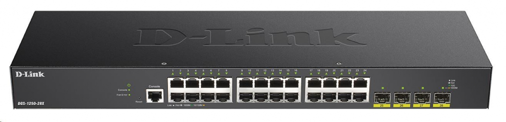 D-Link DGS-1250-28X 28-port Gigabit Smart Switch, 24x GbE, 4x SFP+