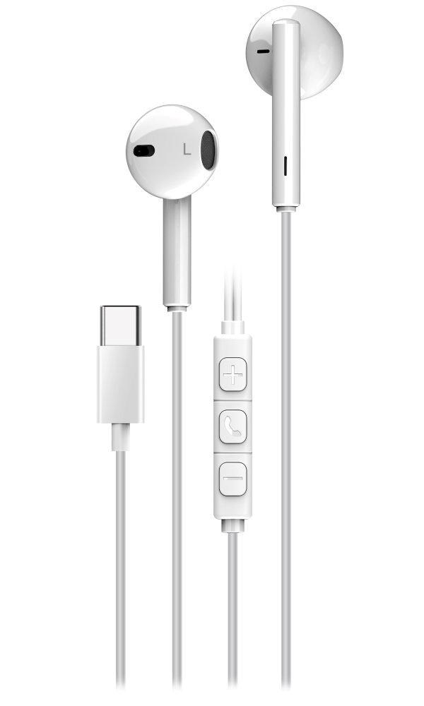GENIUS Sluchátka HS-M366, mikrofon, USB-C, bílá