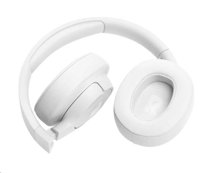 JBL Tune 720BT White bezdrátová sluchátka přes uši, Bluetooth 5.3, až 76 hodin a rychlé dobití, bílá