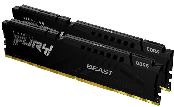 KINGSTON DIMM DDR5 128GB (Kit of 2) 5600MT/s CL40 FURY Beast Černá