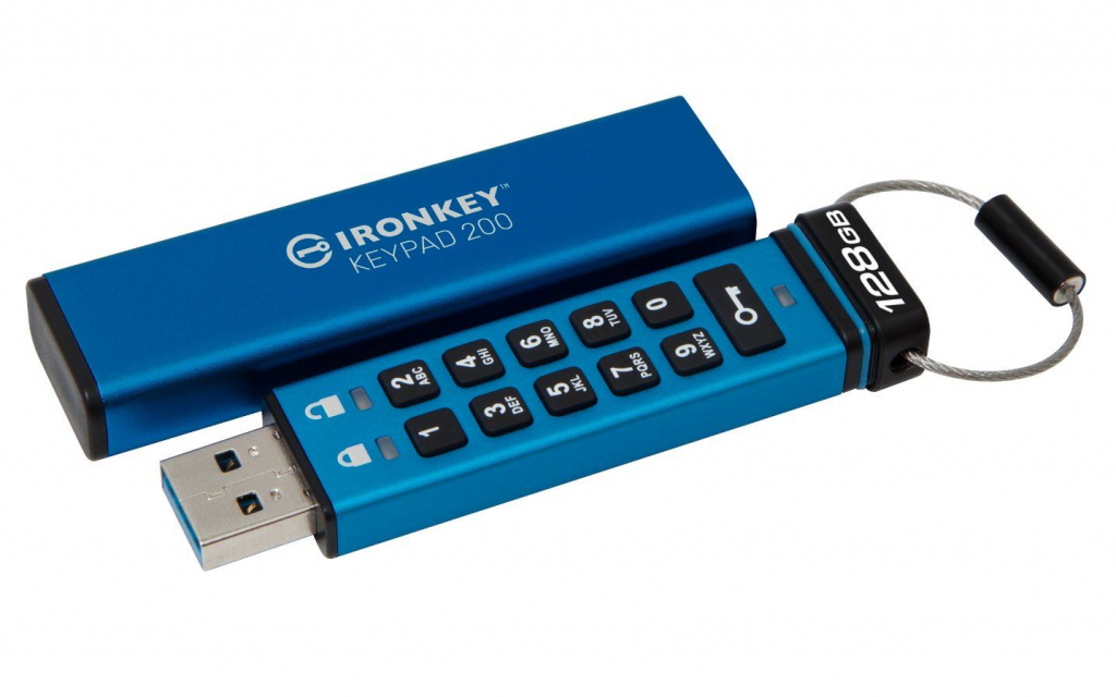 Kingston Flash Disk IronKey 128GB USB-C IronKey Keypad 200C, FIPS 140-3 Lvl 3 (Pending) AES-256