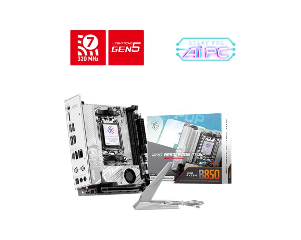 MSI MB Sc MPG B850I EDGE TI WIFI,AMD B850, 2xDDR5, 1xHDMI, WiFi, ATX