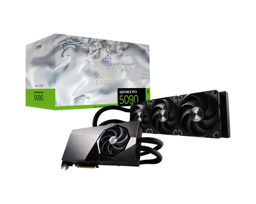 MSI VGA NVIDIA GeForce RTX 5090 32G SUPRIM LIQUID SOC, RTX 5090, 32GB GDDR7, 3xDP, 1xHDMI