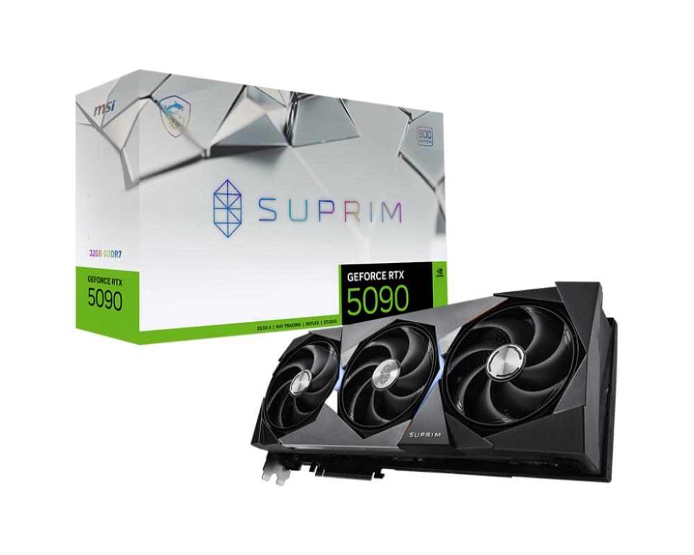 MSI VGA NVIDIA GeForce RTX 5090 32G SUPRIM SOC, RTX 5090, 32GB GDDR7, 3xDP, 1xHDMI