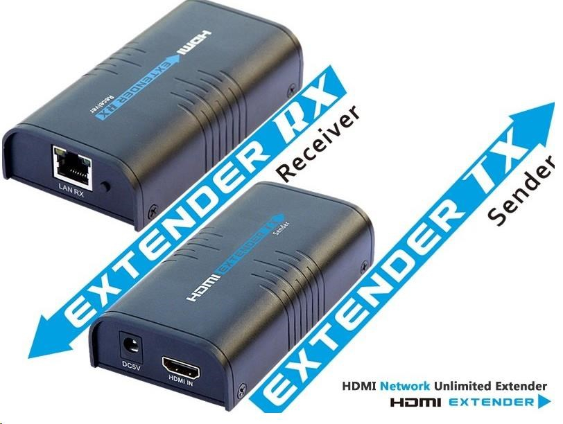 PREMIUMCORD HDMI extender na 120m přes LAN, over IP