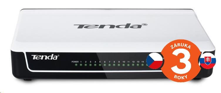 Tenda S16 16-Port Fast Ethernet Switch, 10/100 Mb/s, Desktop