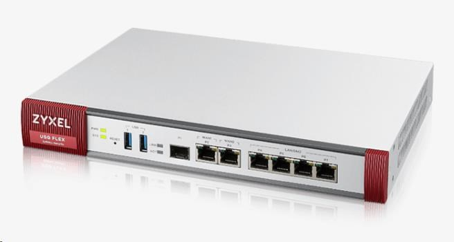 Zyxel USGFLEX200 firewall, 2x gigabit WAN, 4x gigabit LAN/DMZ, 1x SFP, 2x USB
