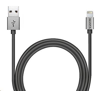 ADATA Sync & Charge Lightning kabel - USB A 2.0, 100cm, hliníková, titan
